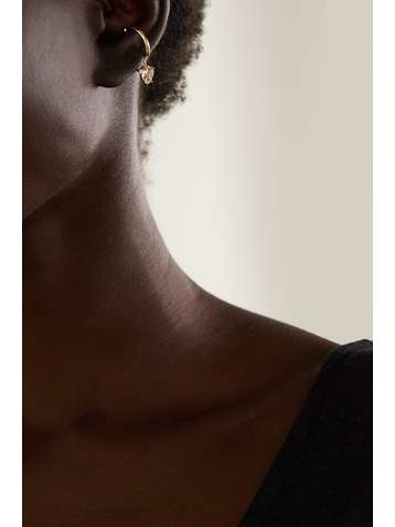 MIZUKI 14-karat gold, topaz and diamond ear cuff