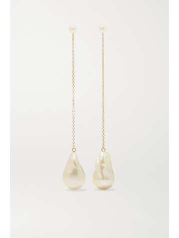 MIZUKI 14-karat gold pearl earrings