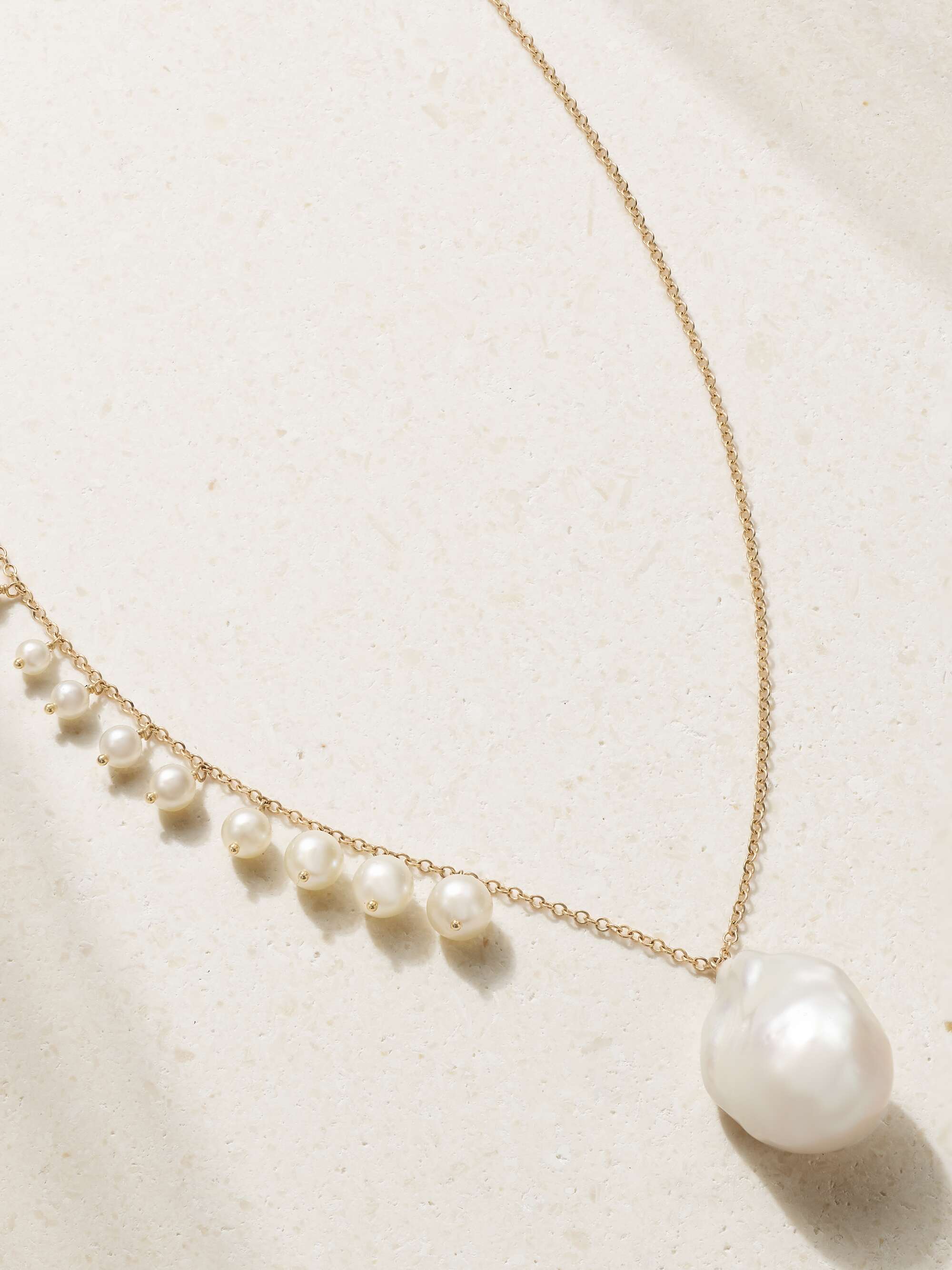 Gold 14-karat gold pearl necklace 