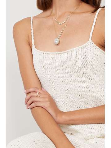 MIZUKI 14-karat gold pearl necklace