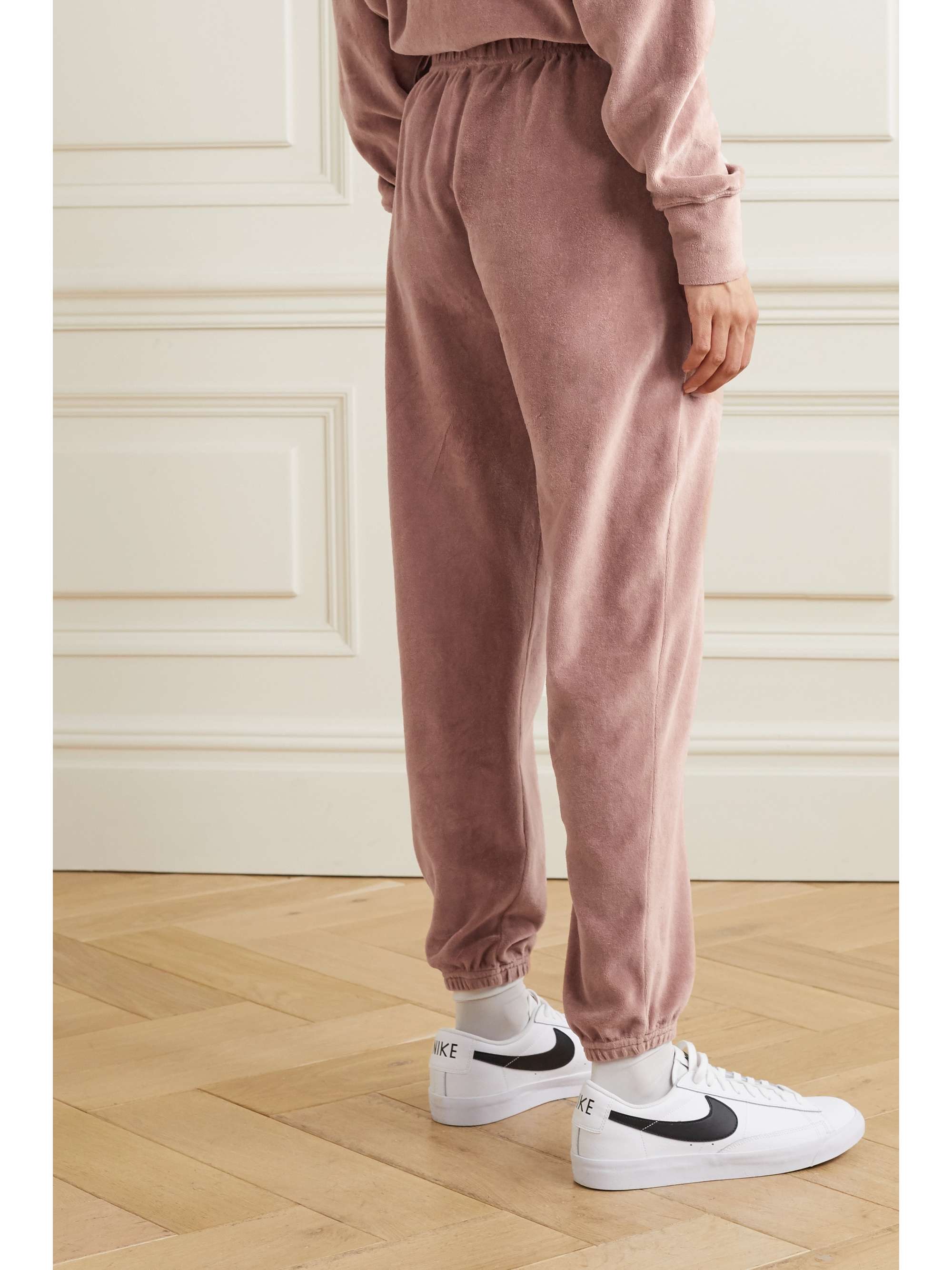 LES TIEN Cotton-blend velour track pants