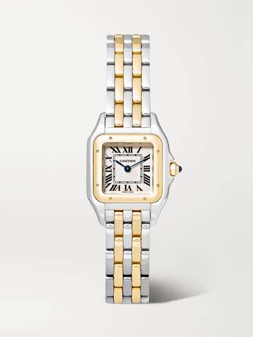 CARTIER Panthère de Cartier 22mm small 18-karat gold and stainless steel watch