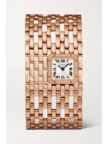 CARTIER Panthère de Cartier Manchette 22mm 18-karat rose gold and diamond watch