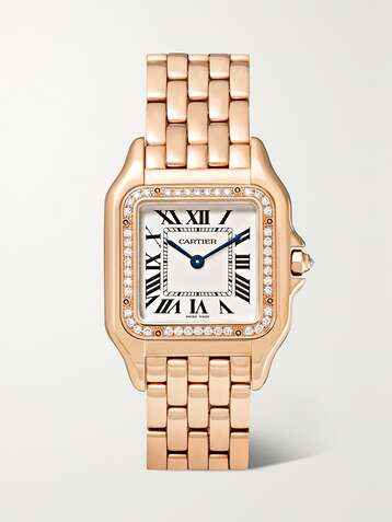 CARTIER Panthère de Cartier medium 27mm 18-karat pink gold and diamond watch