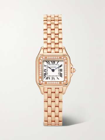 CARTIER Panthère de Cartier 22mm small 18-karat pink gold diamond watch