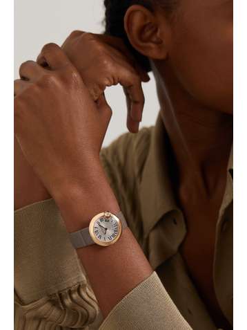 CARTIER Ballon Blanc de Cartier 30mm 18-karat rose gold, alligator and diamond watch