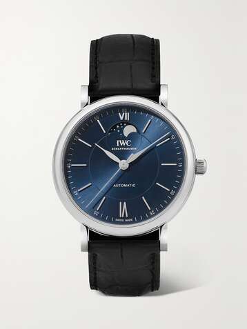 IWC SCHAFFHAUSEN Portofino Automatic Moon Phase 40mm stainless steel and alligator watch