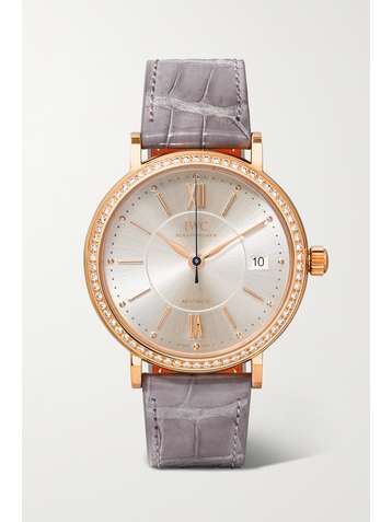 IWC SCHAFFHAUSEN Portofino Automatic 37mm 18-karat red gold, alligator and diamond watch