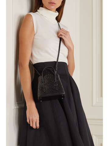 ALAÏA Mina micro laser-cut leather tote