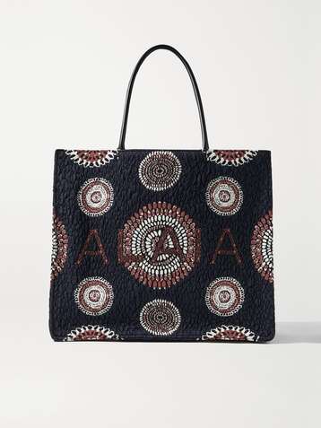 ALAÏA Garance Tote aus Cloqué mit Lederbesätzen