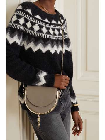 SEE BY CHLOÉ Mara embellished textured-leather shoulder bag