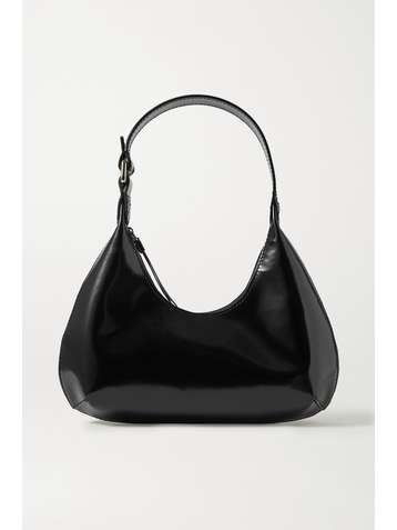BY FAR Amber Baby glossed-leather tote