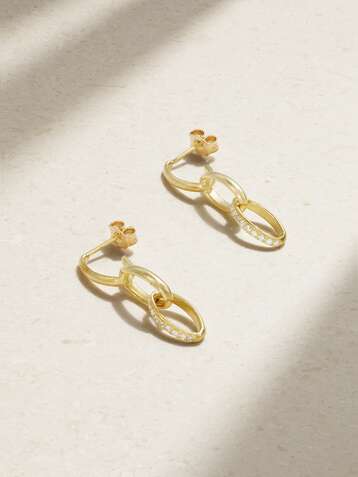 JENNIFER MEYER Edith Creolen aus 18 Karat Gold mit Diamanten