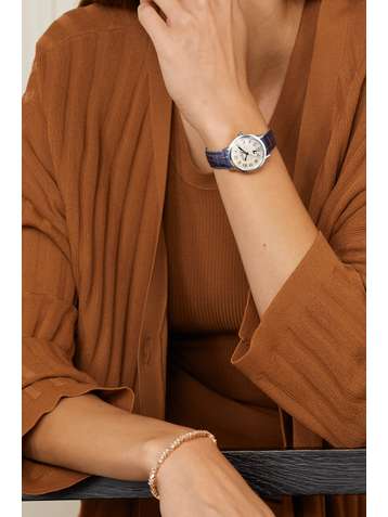 JAEGER-LECOULTRE Montre en acier inoxydable et diamants à bracelet en alligator Rendez-Vous Night & Day Automatique Moon-Phase Small 29 mm