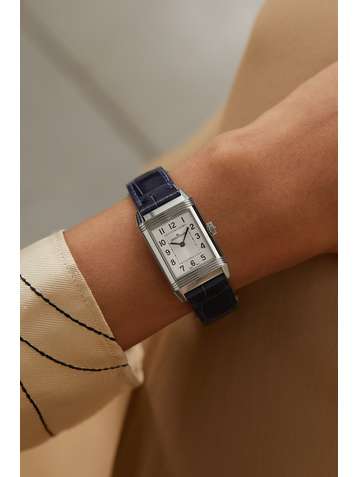 JAEGER-LECOULTRE Reverso Classic Duetto 21mm small stainless steel, alligator and diamond watch