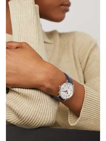 JAEGER-LECOULTRE Montre en acier inoxydable et diamants à bracelet en alligator Rendez-Vous Night & Day Automatic 34 mm