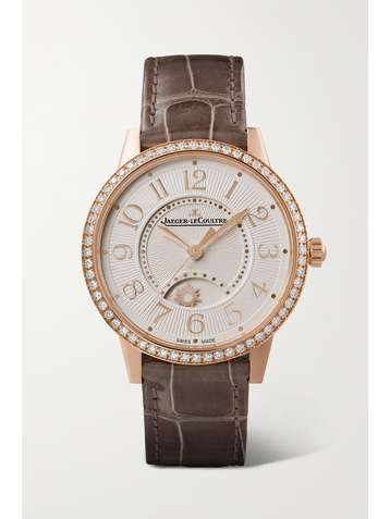 JAEGER-LECOULTRE Rendez-Vous Night & Day automatic 34mm medium pink gold, alligator and diamond watch