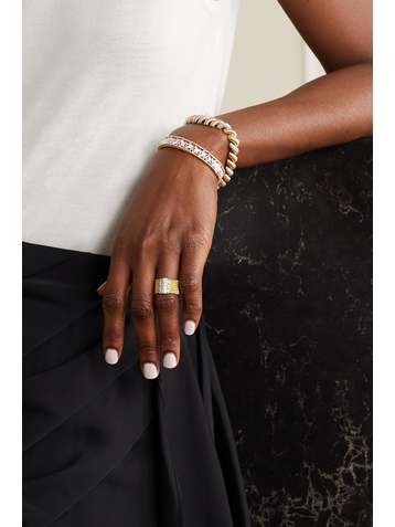 BUCCELLATI Ramage 18-karat white and yellow gold diamond bangle