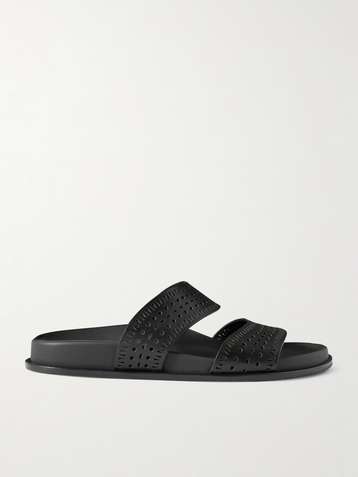 ALAÏA Laser-cut leather slides