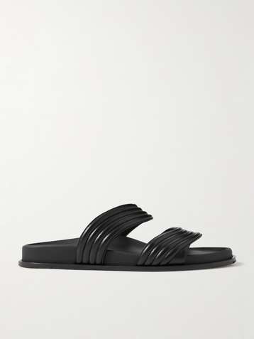 ALAÏA Ribbed leather slides