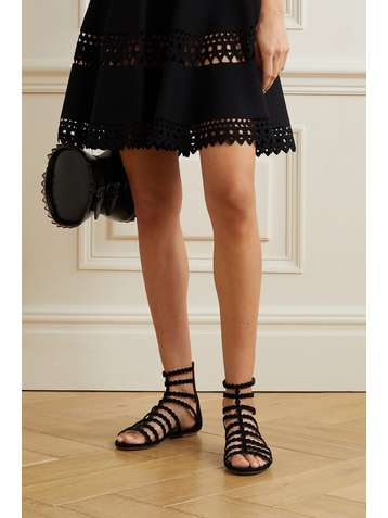 ALAÏA Editions laser-cut suede sandals