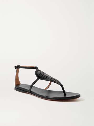 ALAÏA Sandalen aus lasergeschnittenem Leder