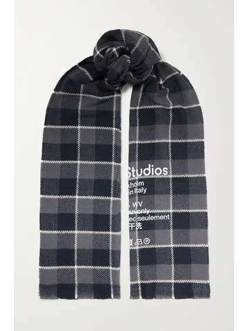 ACNE STUDIOS Printed checked wool scarf