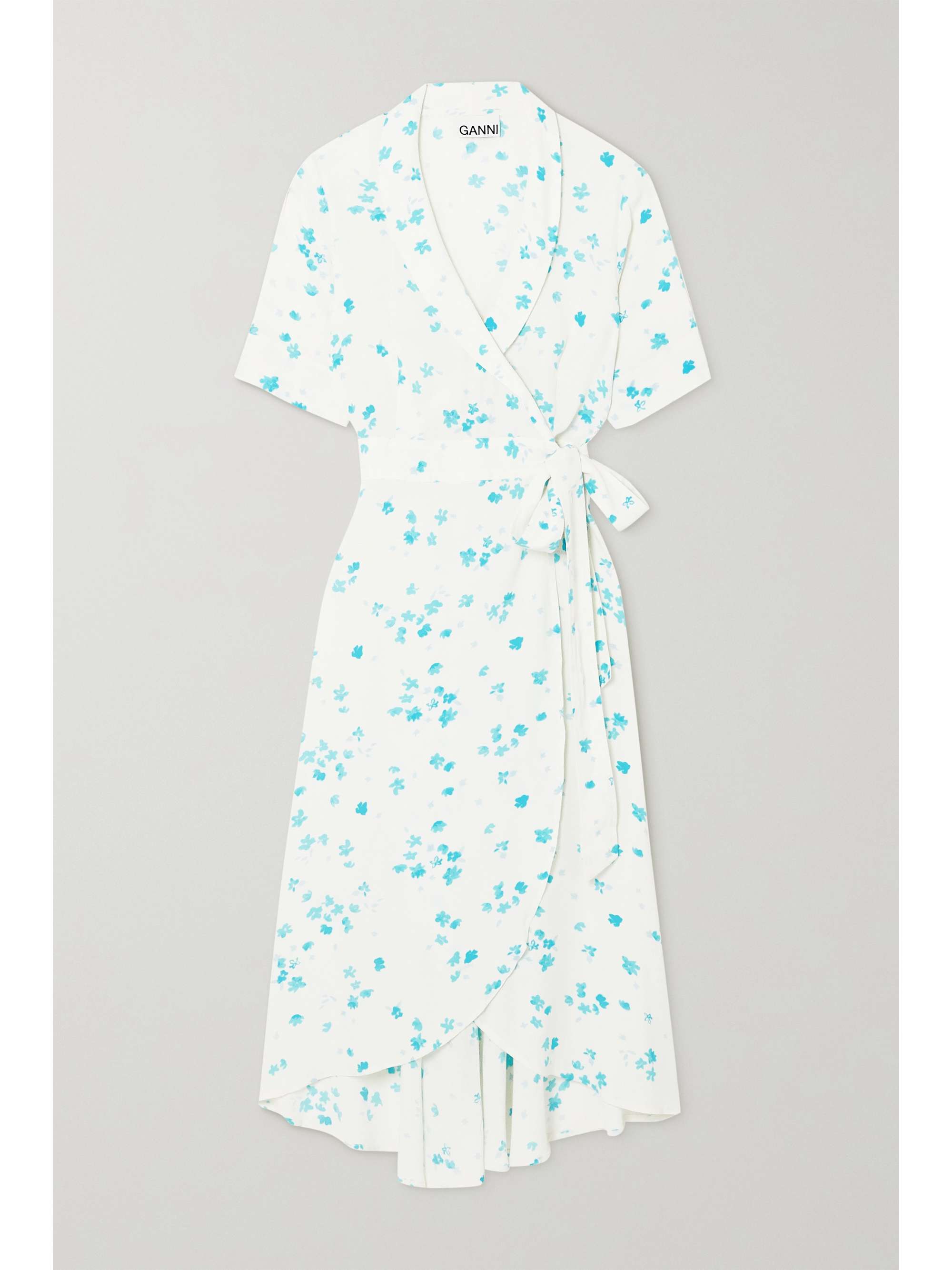 crepe wrap midi dress | GANNI 