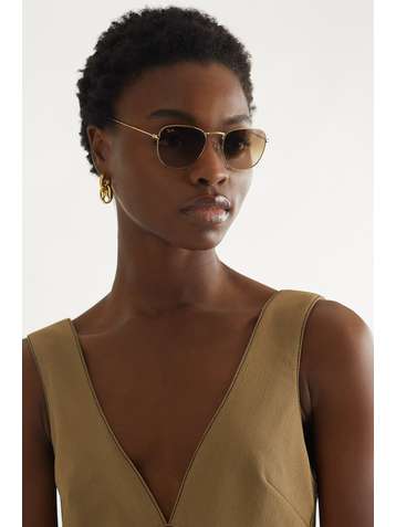 RAY-BAN Frank goldfarbene Sonnenbrille mit eckigem Rahmen