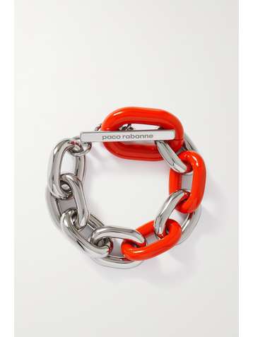 PACO RABANNE + Tsunehisa Kimura XL Link silberfarbenes Armband mit Emaille