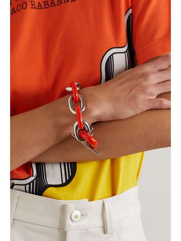 PACO RABANNE + Tsunehisa Kimura XL Link silberfarbenes Armband mit Emaille
