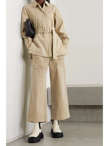 PROENZA SCHOULER WHITE LABEL Belted washed-cotton jacket