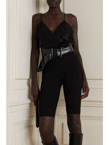 SAINT LAURENT Ceinture en cuir texturé glacé