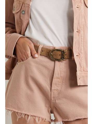 SAINT LAURENT Monogramme suede belt