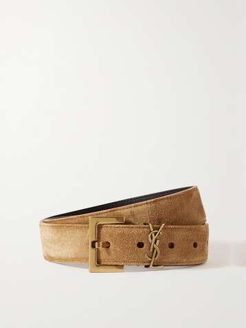 SAINT LAURENT Monogramme Gürtel aus Veloursleder