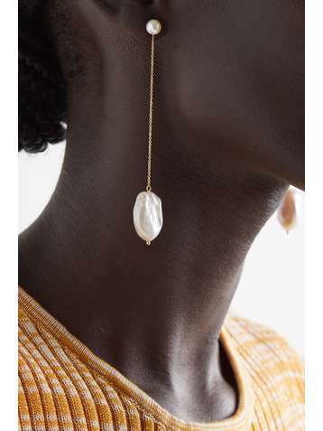 MATEO Duality 14-karat gold pearl earrings