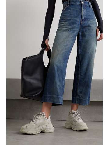 BALENCIAGA Triple S printed leather and mesh sneakers