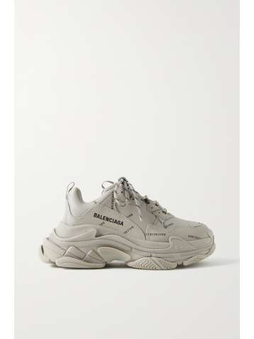 BALENCIAGA Triple S printed leather and mesh sneakers