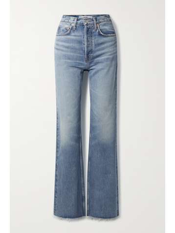 RE/DONE 70s frayed high-rise wide-leg jeans