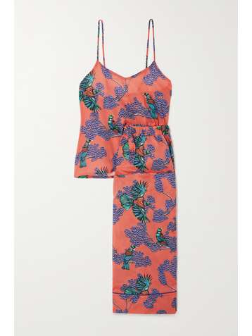DESMOND & DEMPSEY Printed cotton-voile pajama set