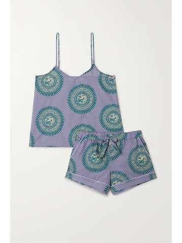 DESMOND & DEMPSEY Printed cotton-voile pajama set