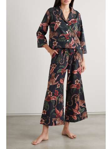DESMOND & DEMPSEY Soleia Pyjama aus Baumwoll-Voile mit Print