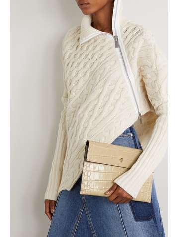 ALEXANDER MCQUEEN Pochette en cuir effet croco Envelope