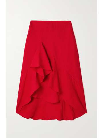 LUKHANYO MDINGI + The Vanguard Jodie asymmetric ruffled linen skirt