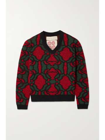 LUKHANYO MDINGI Pull en mailles jacquard de coton mélangé métallisées - The Vanguard