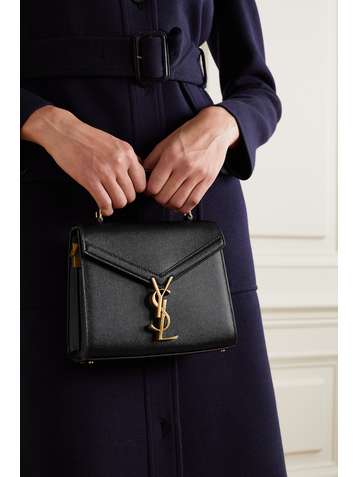 SAINT LAURENT Cassandra mini textured-leather tote