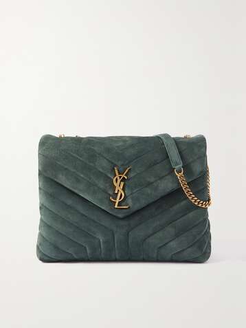 SAINT LAURENT Loulou medium quilted suede shoulder bag