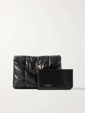 SAINT LAURENT Monogramme small quilted leather clutch