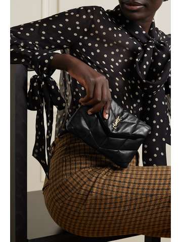 SAINT LAURENT Monogramme small quilted leather clutch