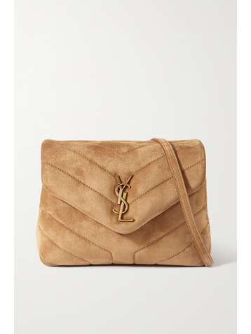 SAINT LAURENT Sac porté épaule en daim matelassé Loulou Toy